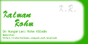 kalman rohm business card