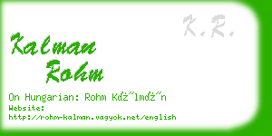 kalman rohm business card